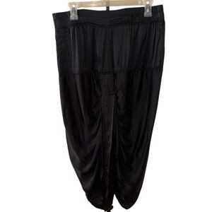 Nicholas K Black Satin Harem Drop Waist Pants
